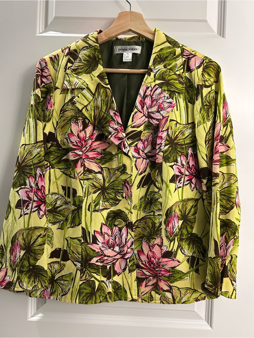 Vintage Donna Toran Lotus Linen Blazer Sz 12